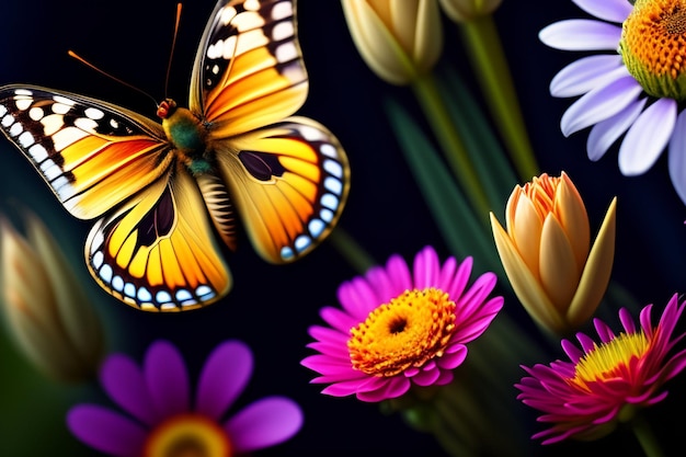 Butterfly on a flower wallpapers and images