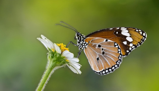 Photo a butterfly on a flower with the background behind it