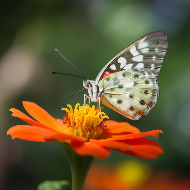 A butterfly on a flower with the word butterfly on it