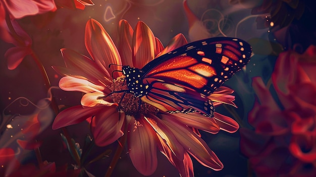 a butterfly on a flower with the words butterfly on it