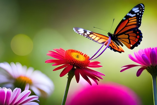 A butterfly on a flower