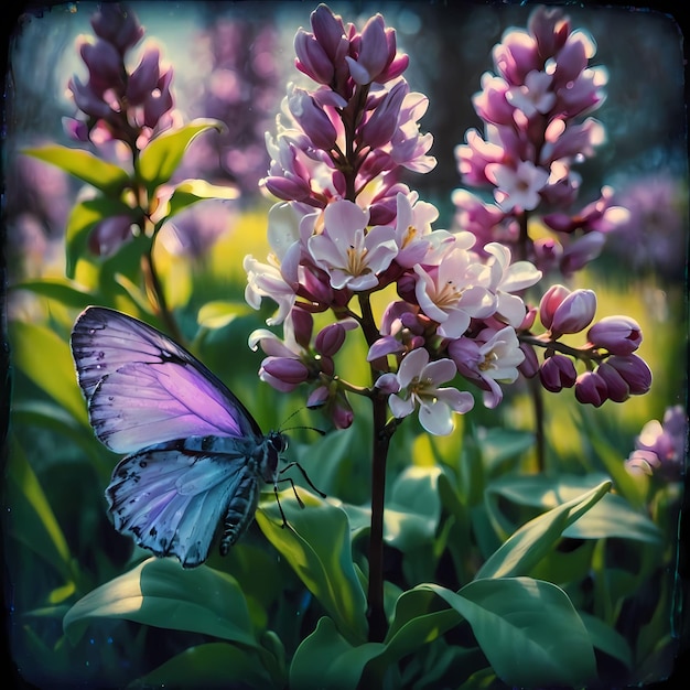 Photo butterfly on the flowers