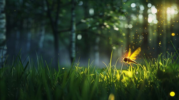 a butterfly in the grass with a butterfly in the background