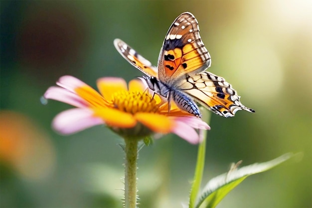 Photo a butterfly is on a flower