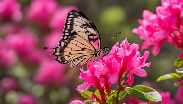 a butterfly is on a pink flower with the number 8 on it