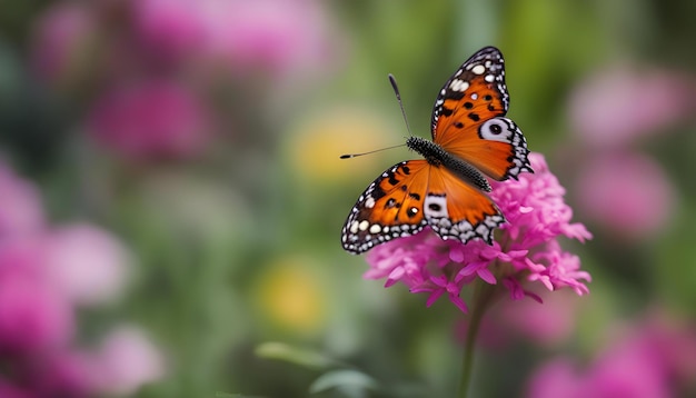 a butterfly is on a purple flower with the number 8 on it