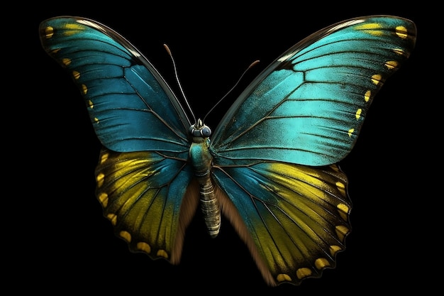 butterfly isolated on black Generative AI