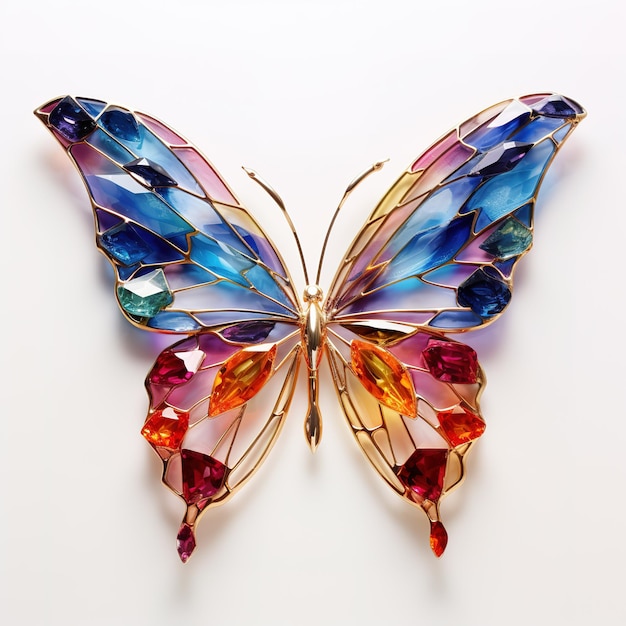 A butterfly made of beautiful gemstones Insect Illustration Generative AIxD