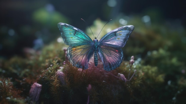 Butterfly in magical fairy forest