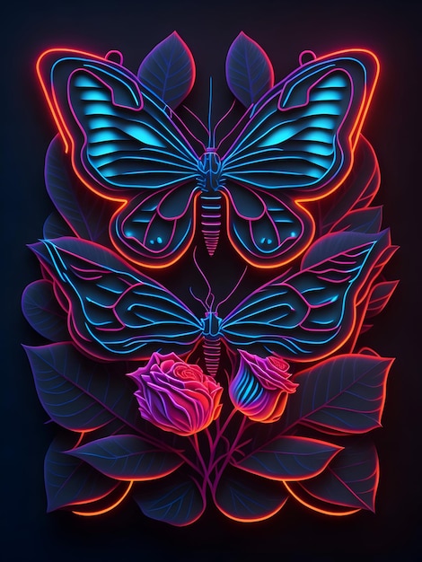 butterfly neon sign