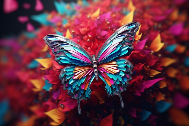 Butterfly pattern in bright colors