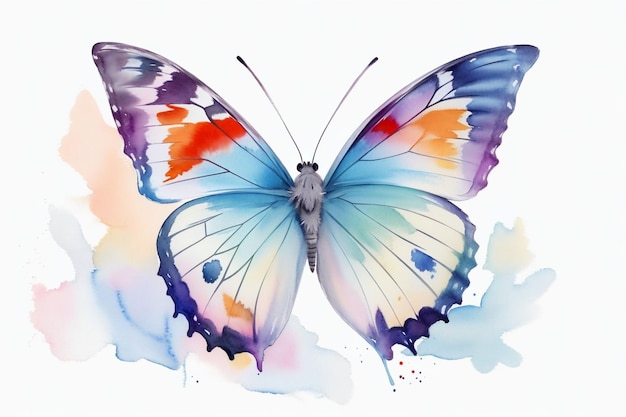 Butterfly photo prepared in watercolor style