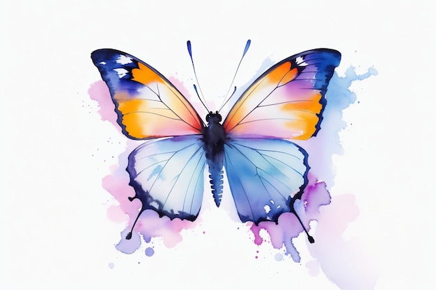 Butterfly photo prepared in watercolor style