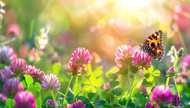 a butterfly sits on a flower in the sun