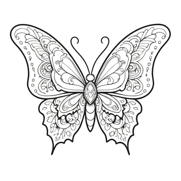 butterfly tattoo line white background