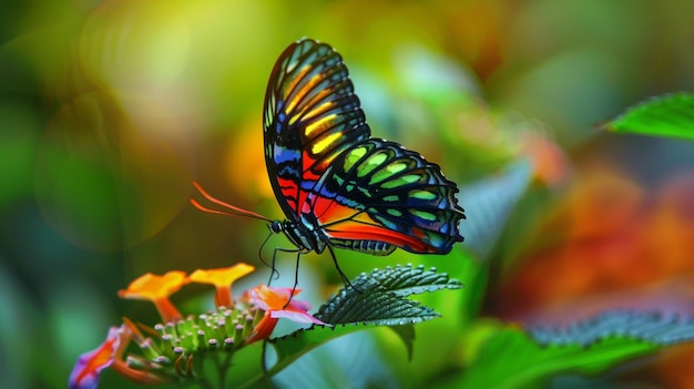 a butterfly that is blue and red