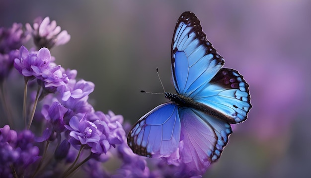 a butterfly that is blue and white