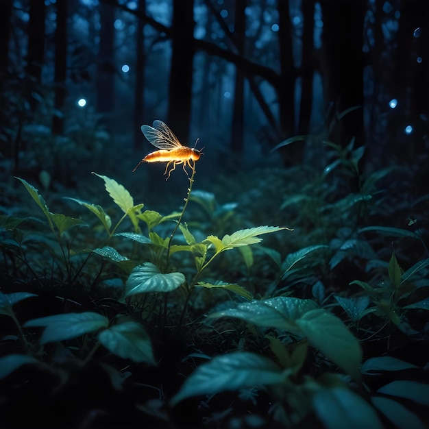 Photo a butterfly that is in the forest with a flower in the foreground