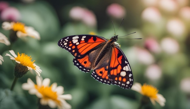 a butterfly that is orange and black