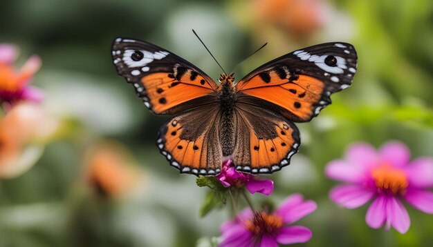 a butterfly that is orange and black