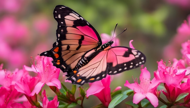 a butterfly that is pink