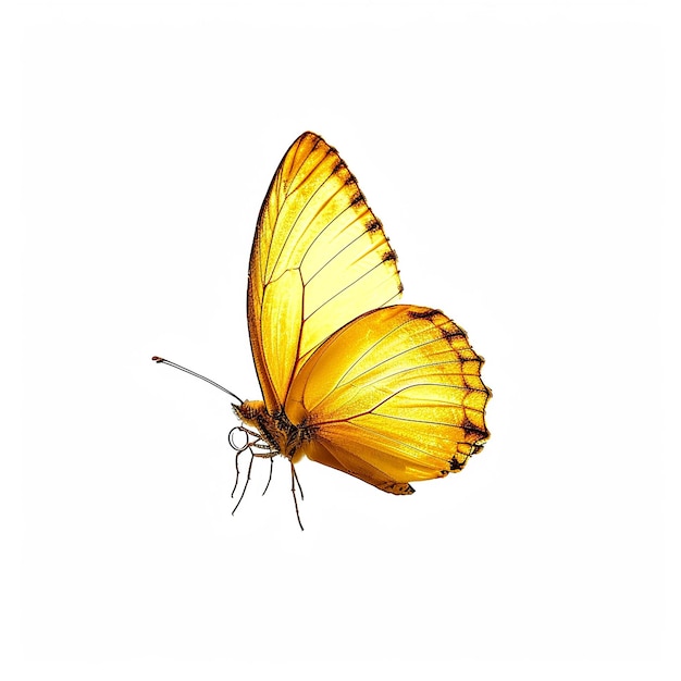 Photo a butterfly that is yellow and brown