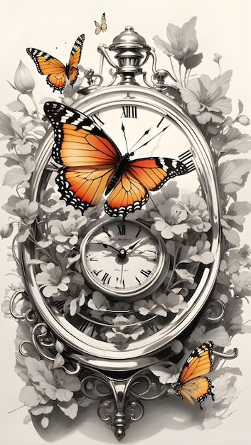 Photo butterfly time background