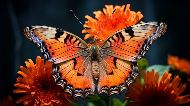 butterfly wing in focus flower head elegance