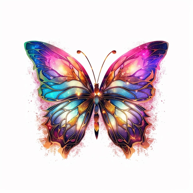 A butterfly with a colorful wings.