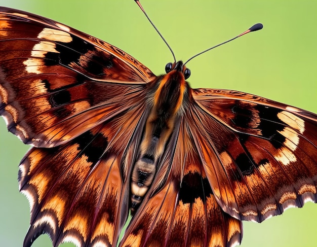 Photo a butterfly with a green background and a green background