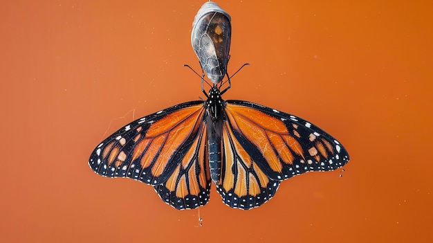 Photo a butterfly with a white and black markings on its wings