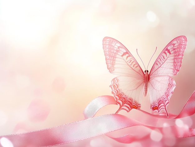 Butterfly with Wings Patterned in Shades of Pink