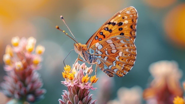 Photo a butterflys grace on a flower