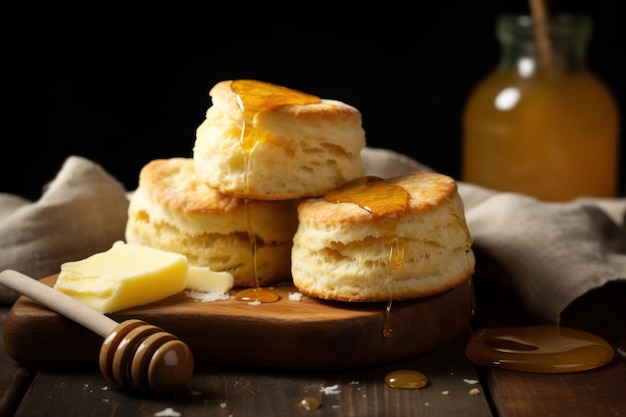 Buttermilk biscuit honey Buttery warm Generate Ai