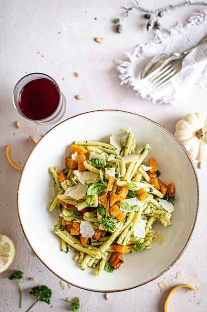 Butternut squash pesto pasta recipe