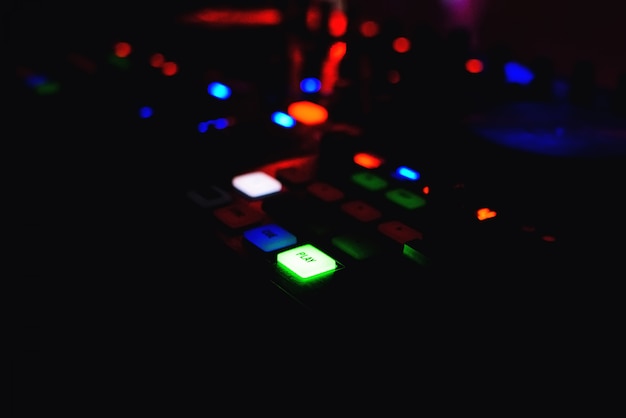 Button play with backlight for music mixer DJ large with