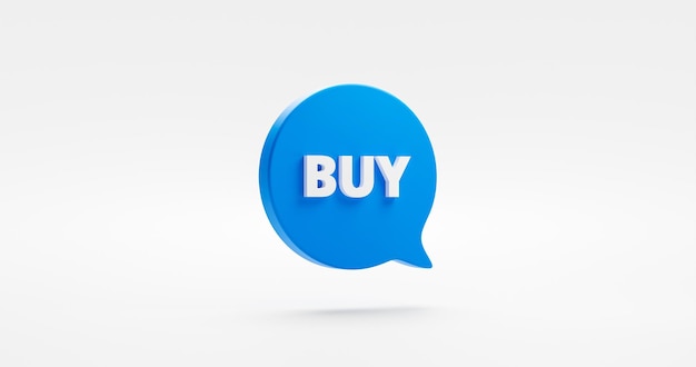 Buy 3d icon isolated on white background with blue message bubble symbol or business financial market payment commerce currency or shop purchase price deal and online cash stock credit product sale