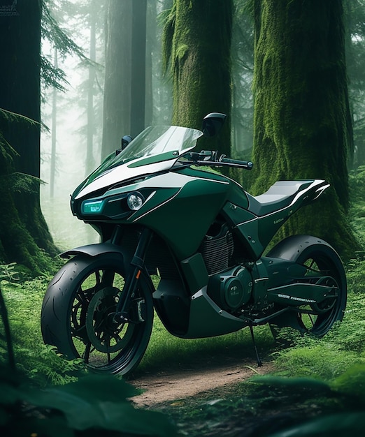 BY THE FOREST SIDE FUTURISTIC MOTORCYCLE