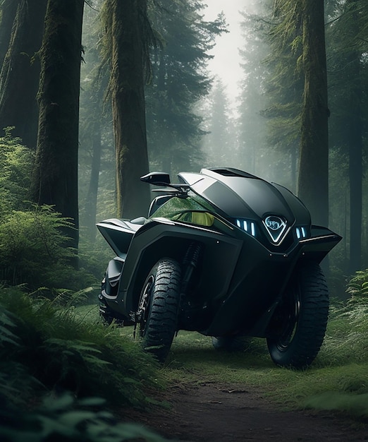 BY THE FOREST SIDE FUTURISTIC MOTORCYCLE