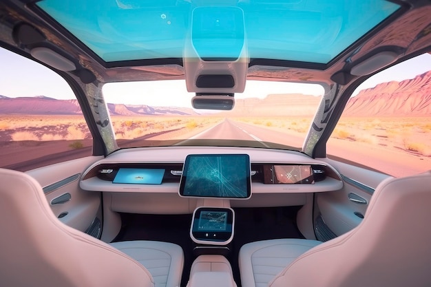 Cab of driverless vehicle AI technology generated image