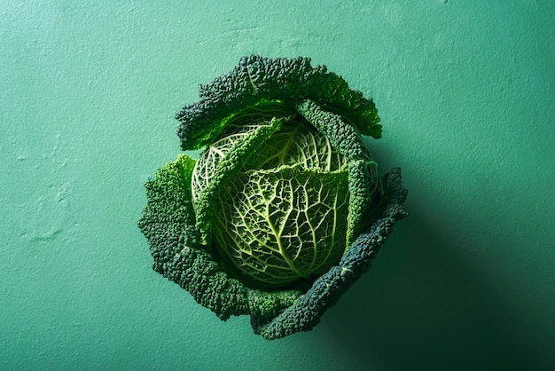 cabbage on a green background