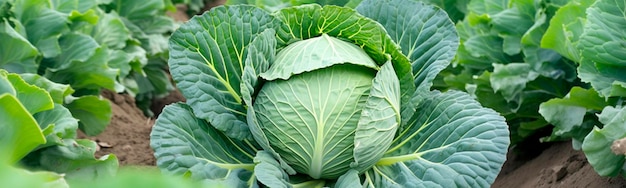 Cabbage harvest in the garden Generative AI