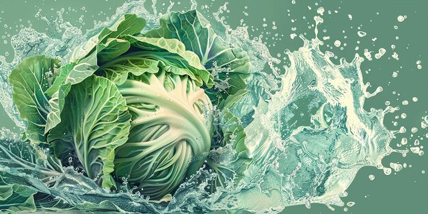 Cabbage Watersplashing Solid colour