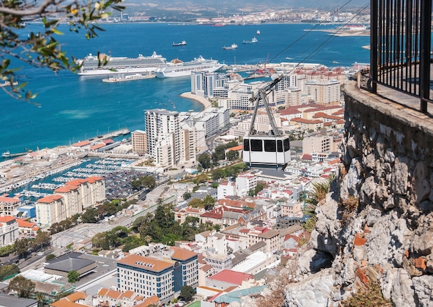 Cable car in the city of Gibraltar