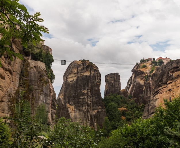 Cable car between monasteries Meteora