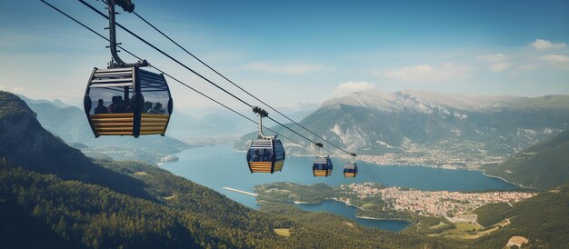 Cable car trip to viewpoints in the mountains