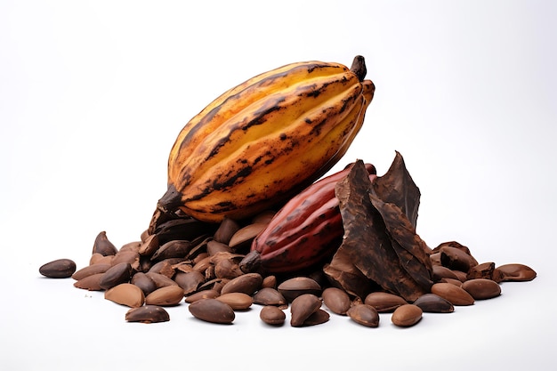 Cacao isolated on white background