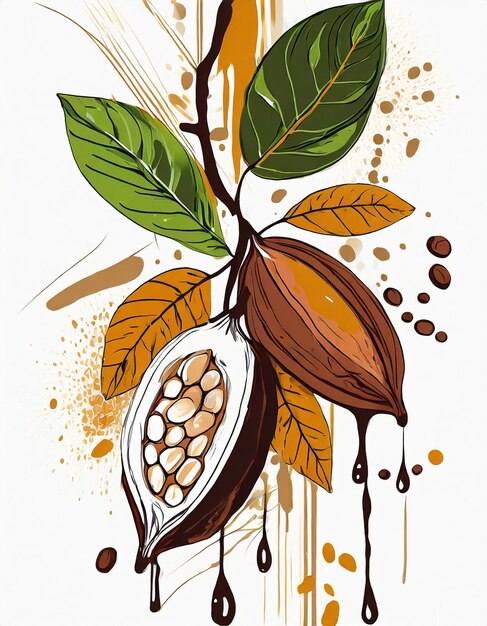 Cacao tree illustration