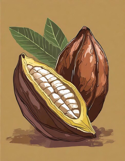 Cacao tree illustration