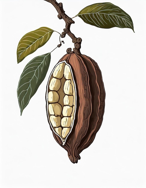 Cacao tree illustration